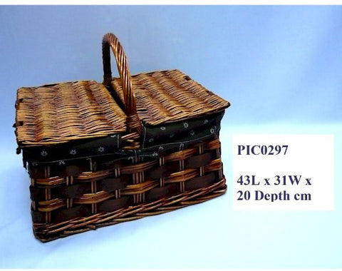 Rectangle Brown Picnic Basket - PIC0297